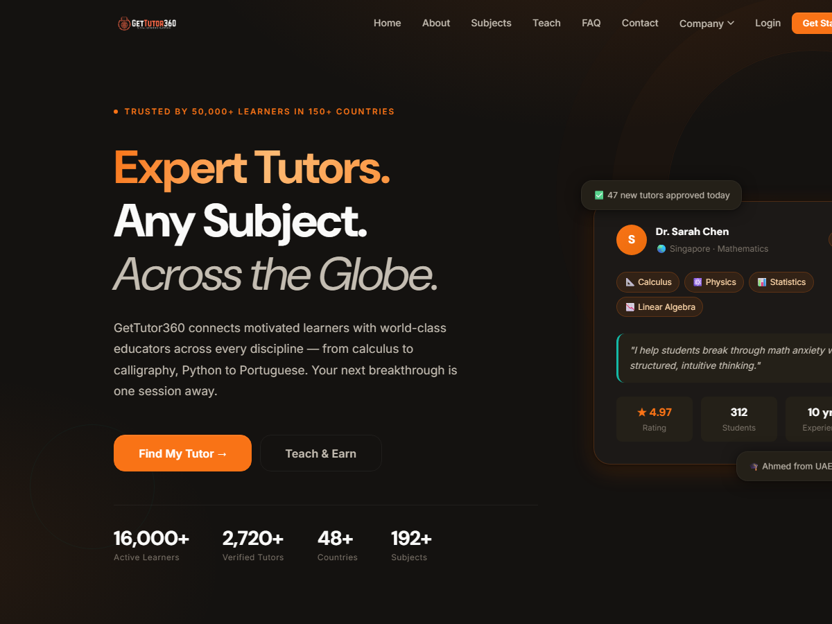 GetTutor360 - Global EdTech Tutoring Marketplace